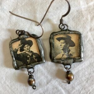 Vintage Cowboy & girl Earrings
